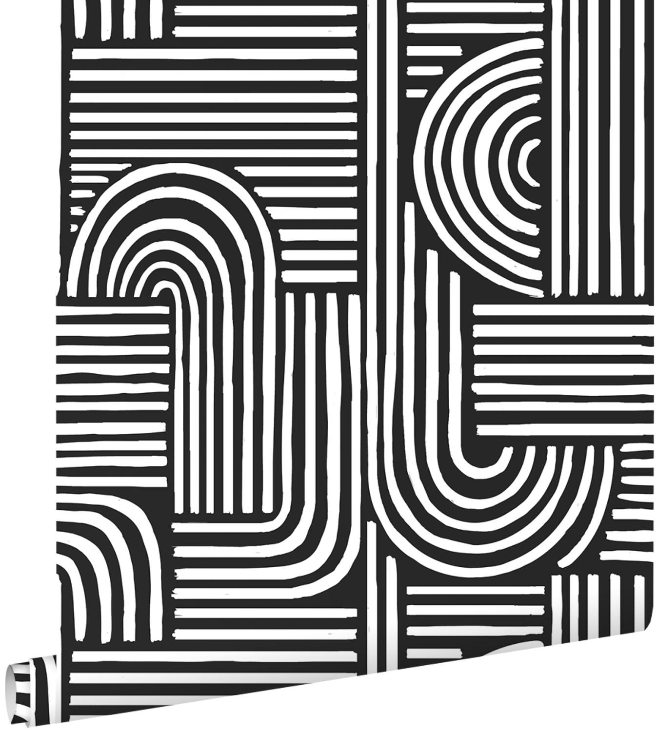 TAPETE 3D-Muster 53 cm x 10.05 m - Schwarz, Papier (53/1000cm) - ESTAhome