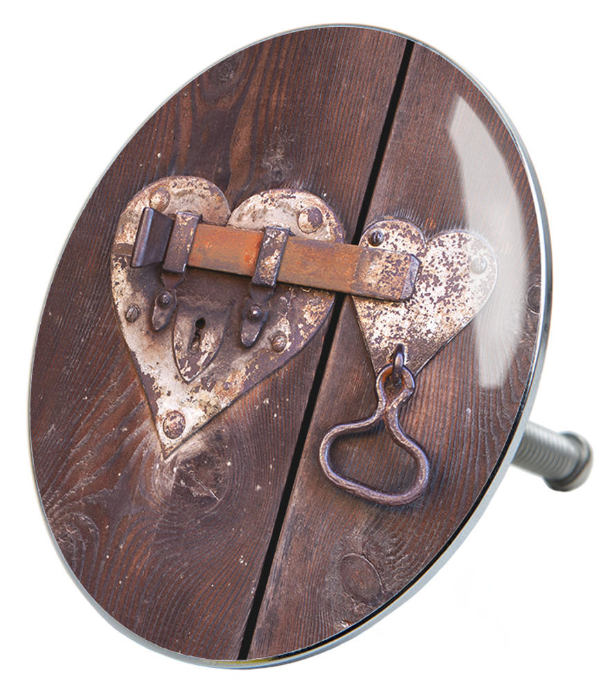 BADEWANNENSTÖPSEL Türschloss - Braun, Metall (8/10/10cm) - Sanilo