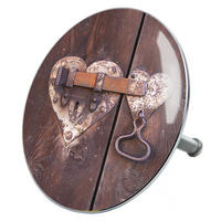 BADEWANNENSTÖPSEL Türschloss - Braun, Metall (8/10/10cm) - Sanilo