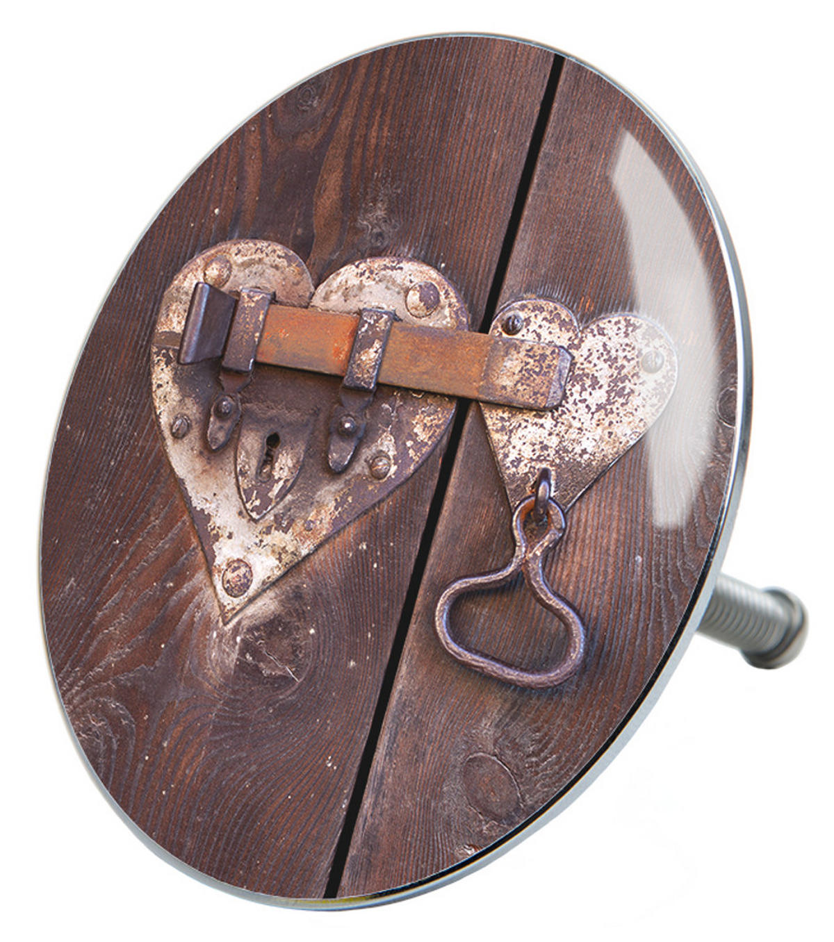 BADEWANNENSTÖPSEL Türschloss - Braun, Metall (8/10/10cm) - Sanilo