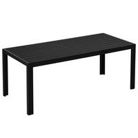 GARTENTISCH, Garten Esstisch, Terrassentisch, Partytisch, aus Alu, Polyholz, Schwarz - Schwarz, Holz/Metall (190/84.5/72cm) - Outsunny