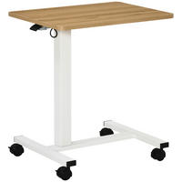 SCHREIBTISCH Laptoptisch mit Gaslift Höhenverstellbar C-Form Beweglich bis 70kg - Naturfarben, Kunststoff (65/48/110cm) - HOMCOM
