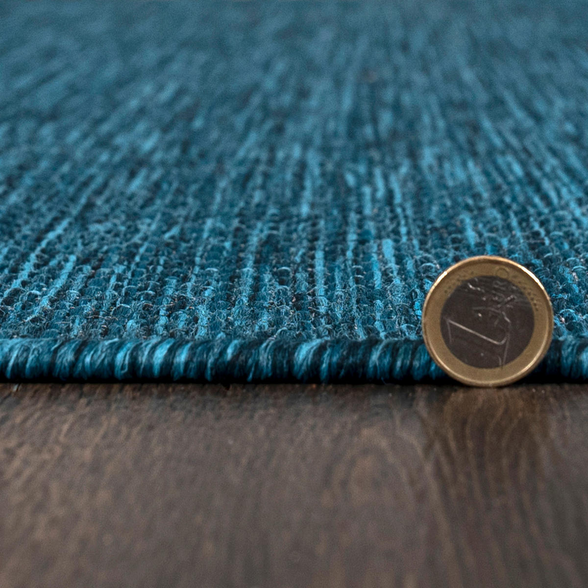 TEPPICH Blau In-Outdoor Einfarbig - Rund, Kurzflor, Modern, Minimalistisch - 240 x 240 cm - Türkis/Blau, Textil (240/240cm) - Mazovia