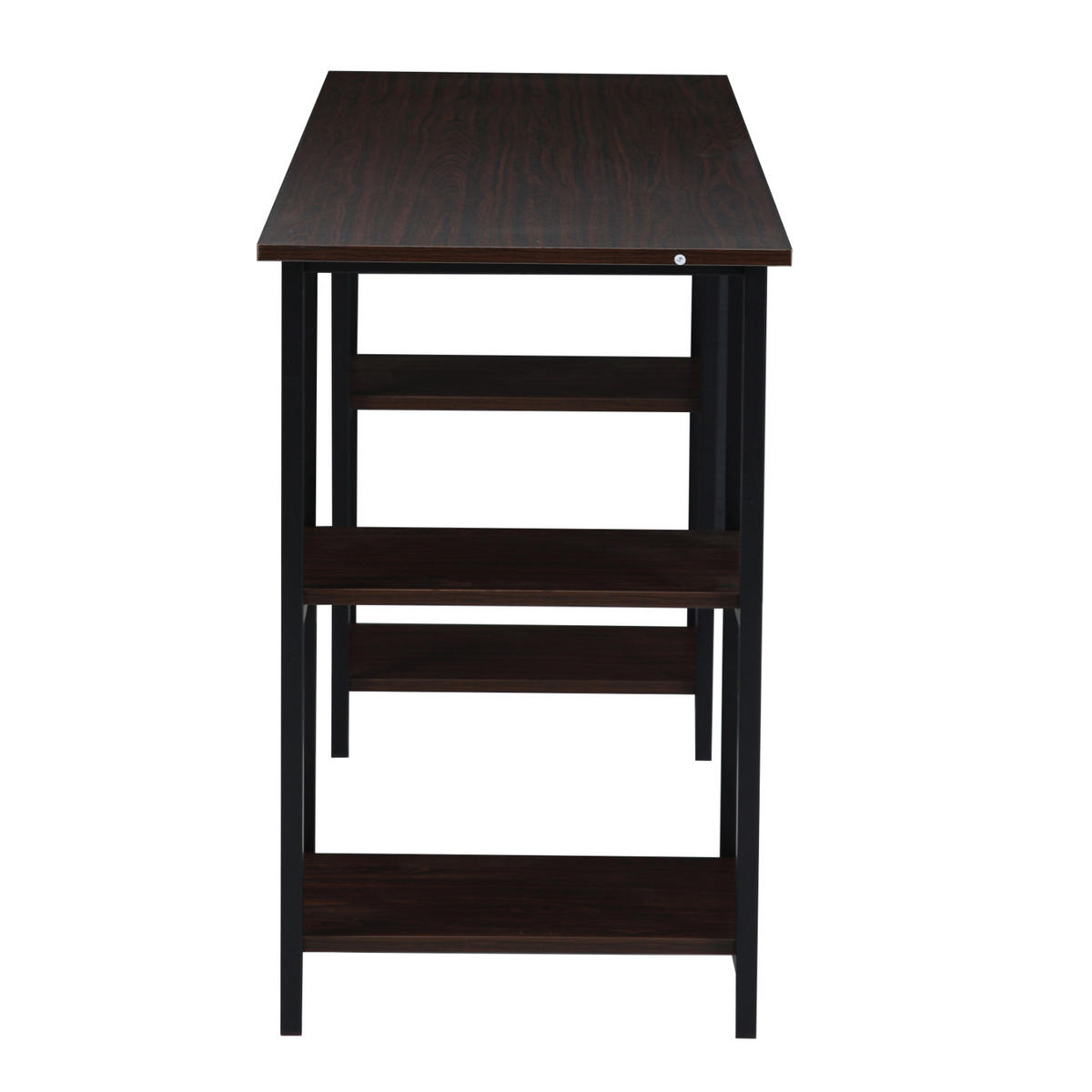 SCHREIBTISCH STUDIO Regal Nussbaum-Optik schwarze Metall-Beine - Braun, Holzwerkstoff (120/48/75cm) - SVITA