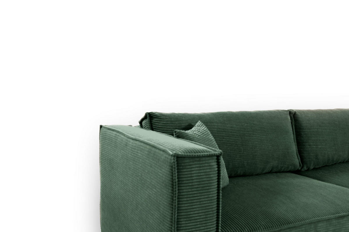 ECKSOFA mit Schlaffunktion Cord Grün - Grün, Textil (245/148cm) - Furnisell