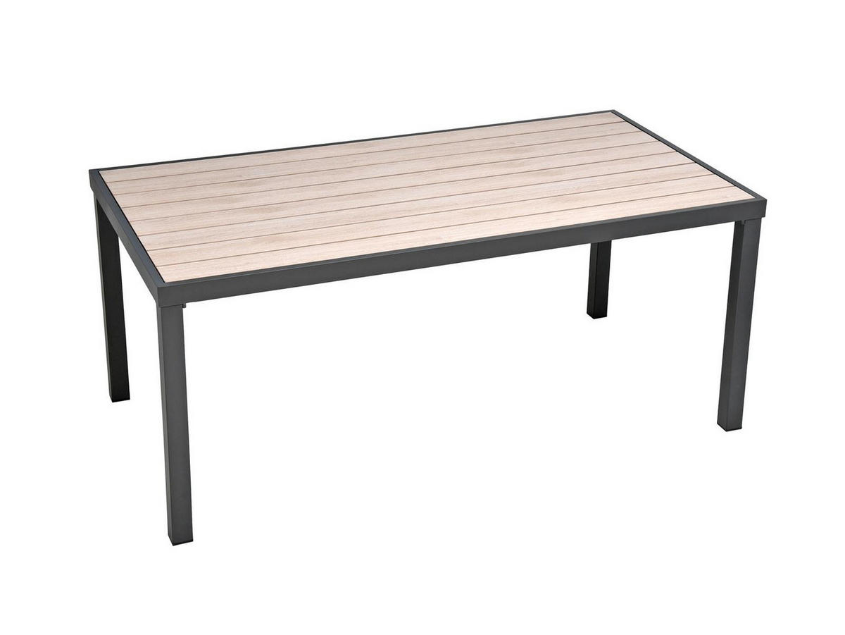 DINING-LOUNGE-SET Rialto Anthrazit/Holzoptik/Hellgrau 6-teilig 160/84/68 cm - Anthrazit, Kunststoff - bellavista - Home & Garden