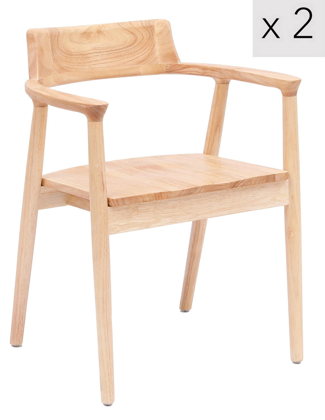 STUHL 2er-Set Holz Braun - Braun, Holz (58/75/57.5cm) - Nordlys