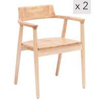 STUHL 2er-Set Holz Braun - Braun, Holz (58/75/57.5cm) - Nordlys