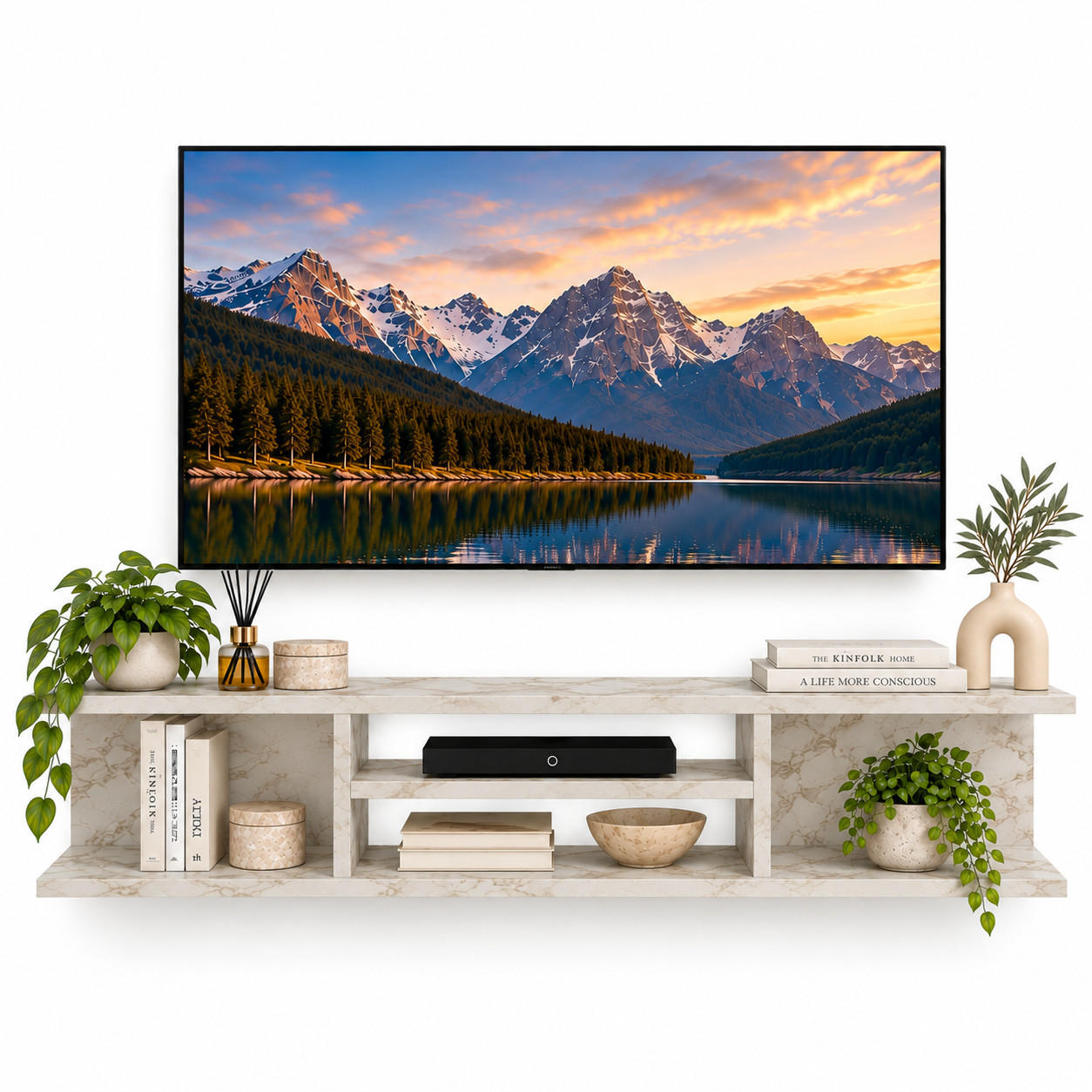 Decorotika Tv-Element Weiß, Creme 29.5x23.2x120 cm