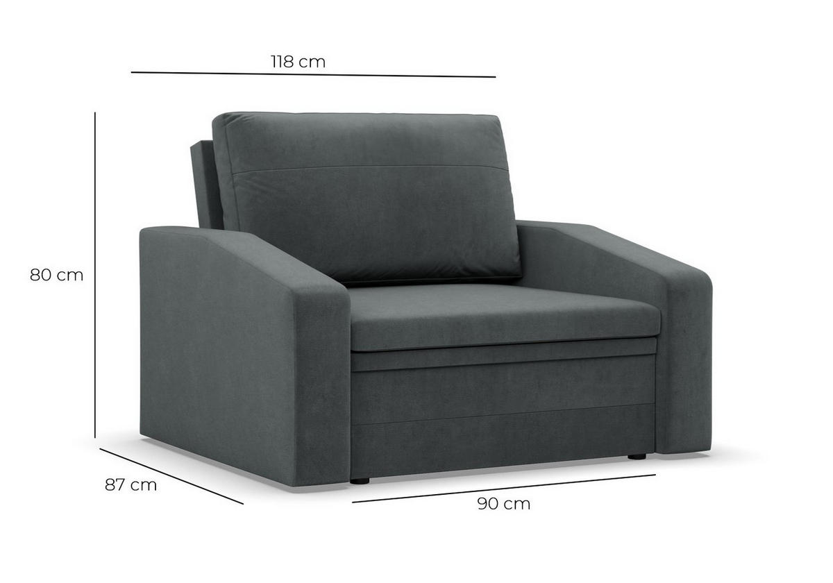 LOUNGESESSEL ORBIT, 90 CM, Grün - Grün, Textil (118/80/87cm)