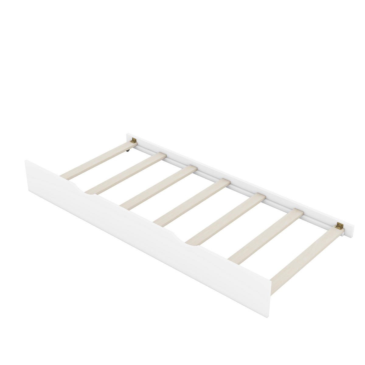 HAUSBETT 140/200 cm DE-04750, mit Ausziehbett und vier Staufächern in Weiß - Weiß/Naturfarben, Holz/Holzwerkstoff (140/200cm) - ComfortXL