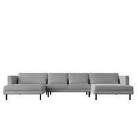 ECKSOFA DANI In U-Form Stilvolles Stoff Poso Silber - Silberfarben, Holz/Textil (174/391cm) - Kaiser Möbel