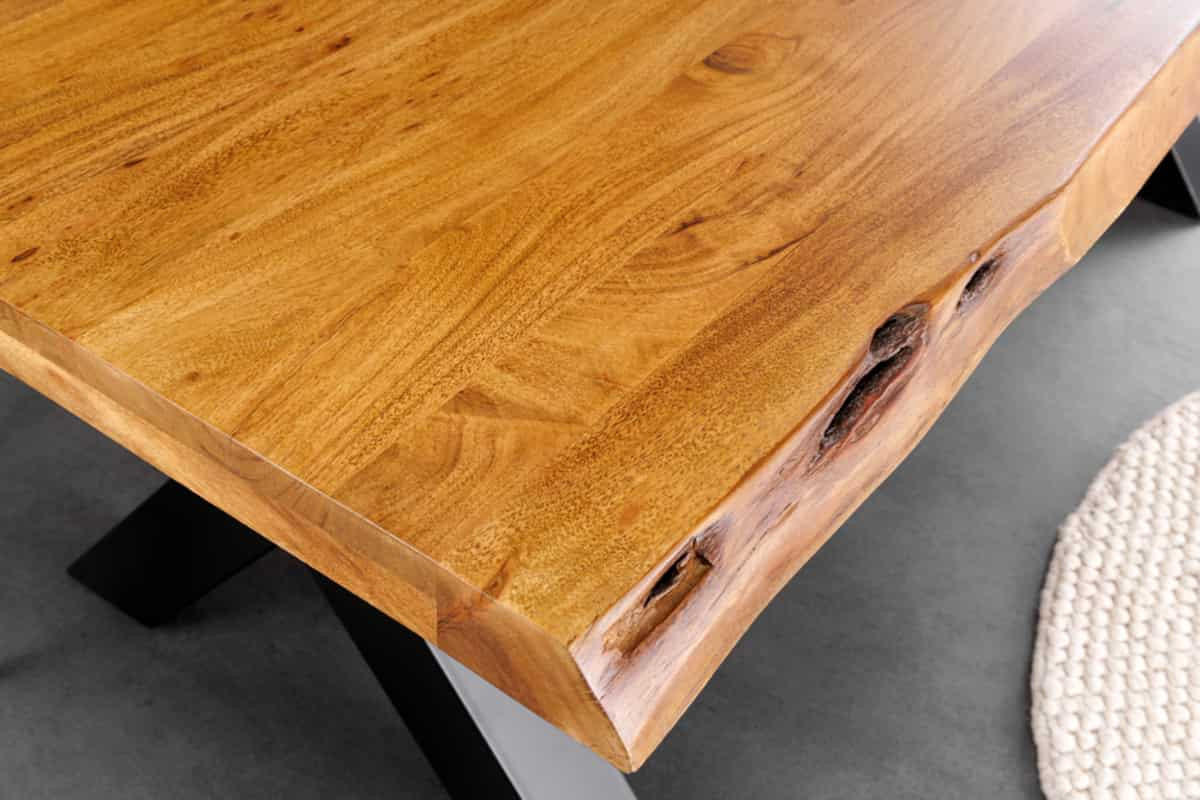 ESSTISCH MAMMUT Akazie 200cm - Schwarz/Braun, Holz/Metall (100/200/74cm) - riess-ambiente