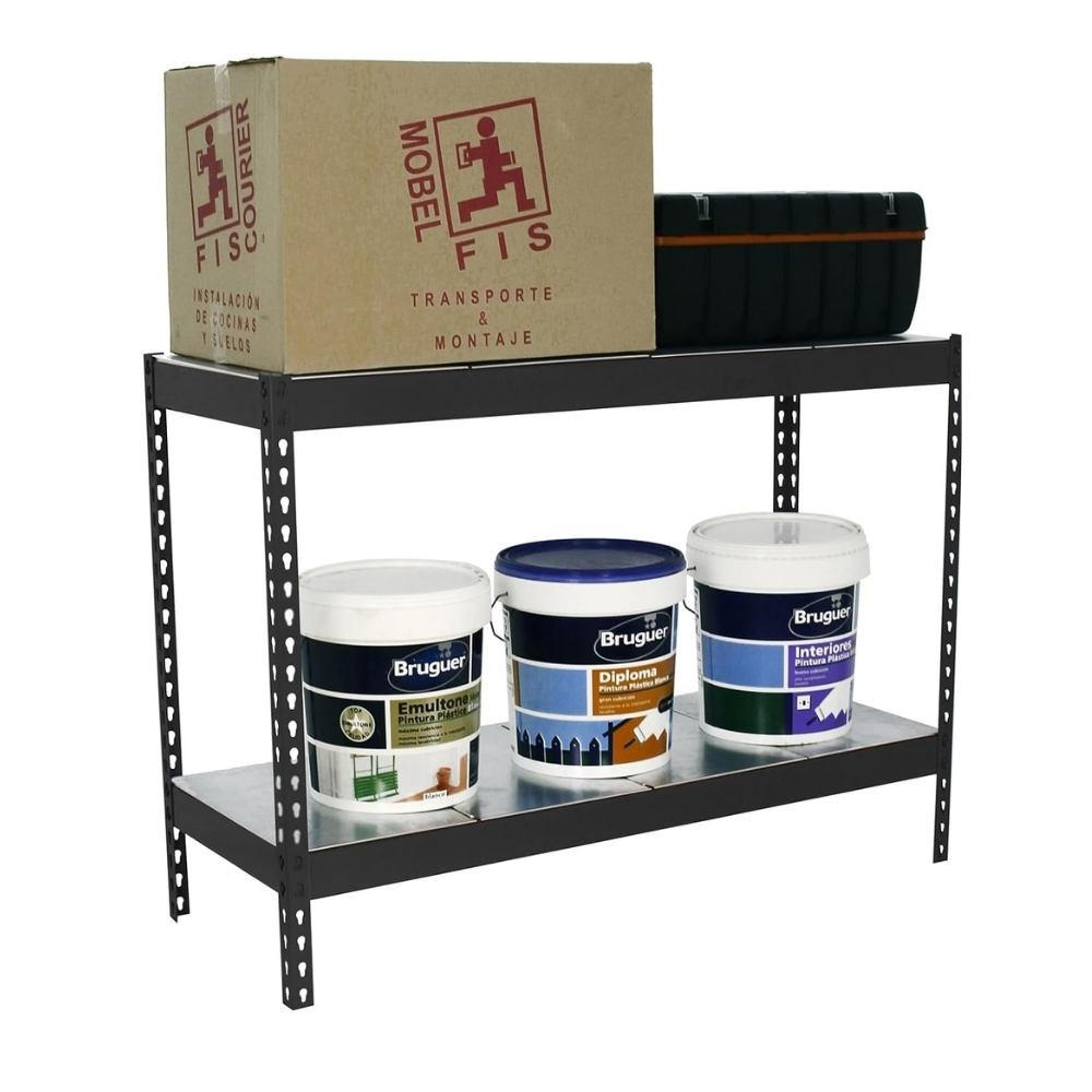 SCHWERLASTREGAL MINI METAL YETI TWO | HxBxT 90x120x60cm | Fachlast 400kg | Anthrazit - Anthrazit, Metall (120/90/60cm) - PROREGAL