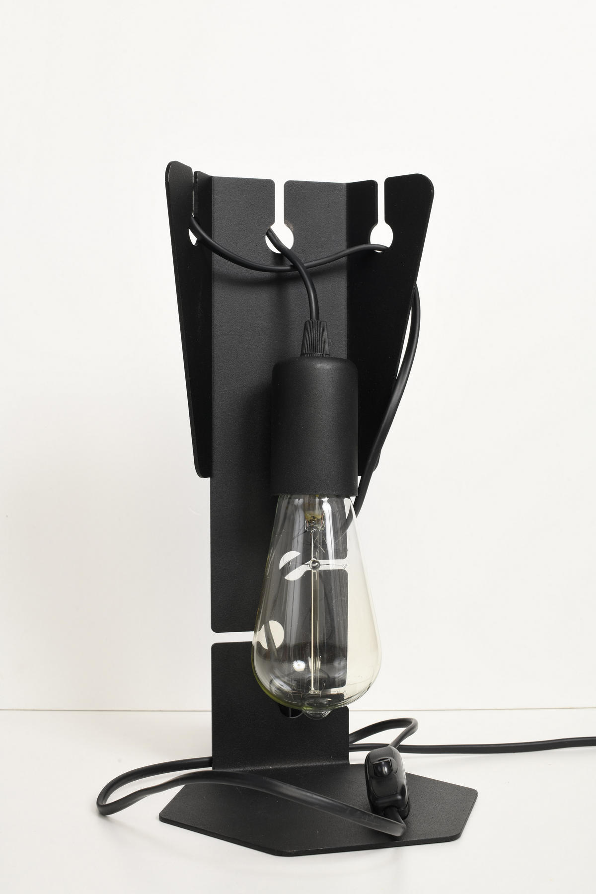 TISCHLEUCHTE Stahl Schwarz - Schwarz, Metall (16/14/30cm) - Sollux Lighting