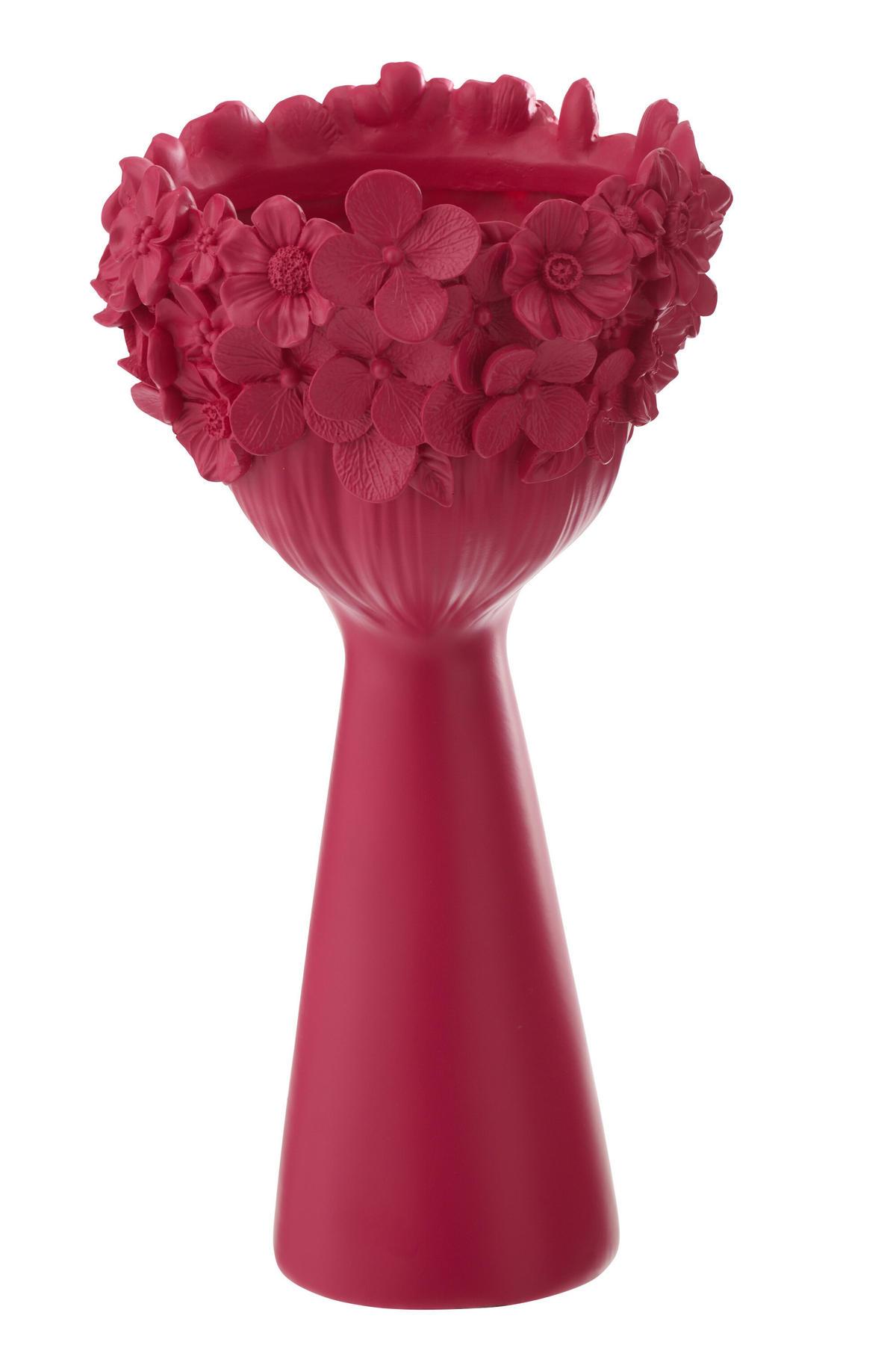 BLUMENTOPF KOPF Rosa - Pink, Glas/Naturmaterialien (23/40.8cm) - J-Line