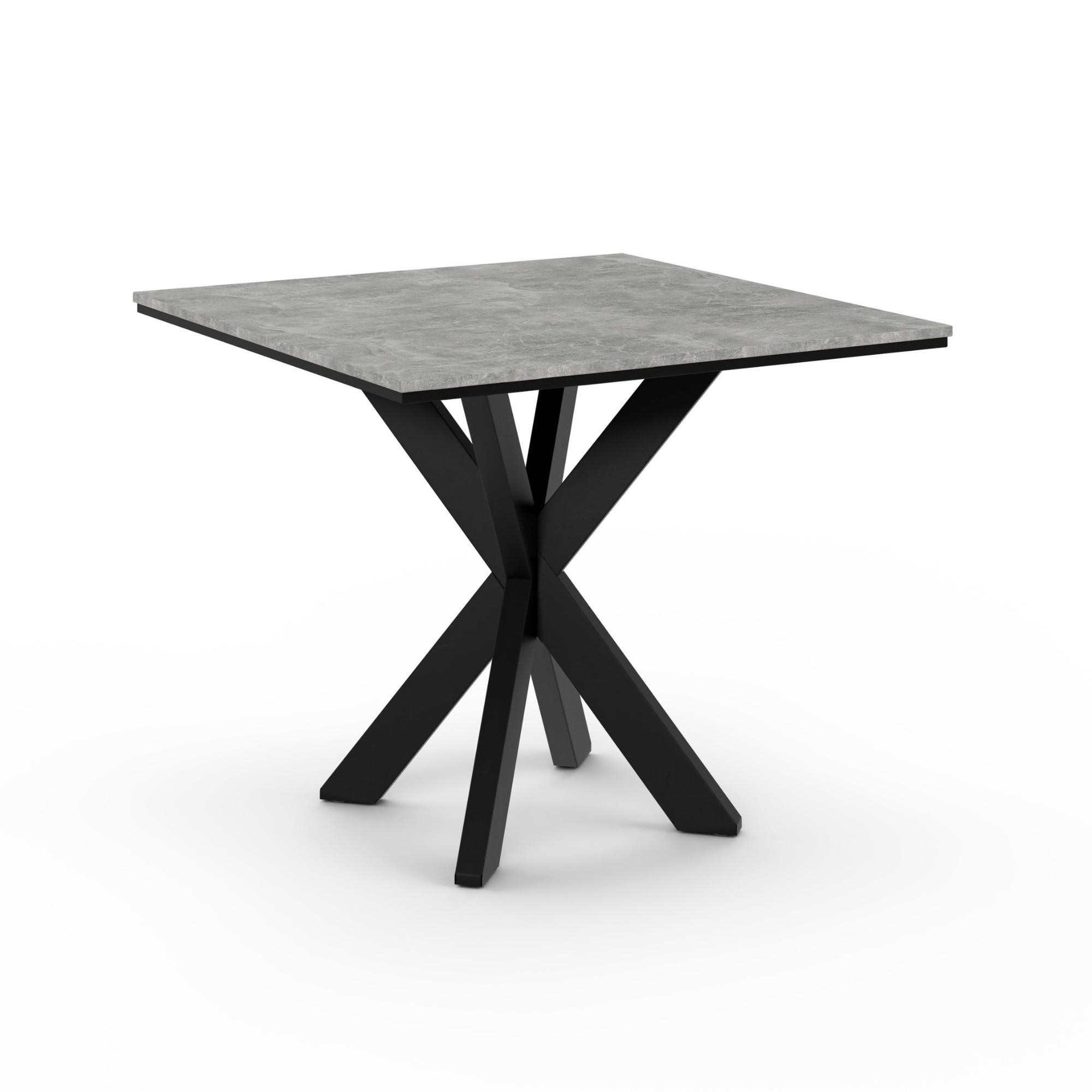 ESSTISCH Grau Betonoptik 90x90 cm - Schwarz/Grau, Holzwerkstoff (90/90/76.5cm) - PROSPERO