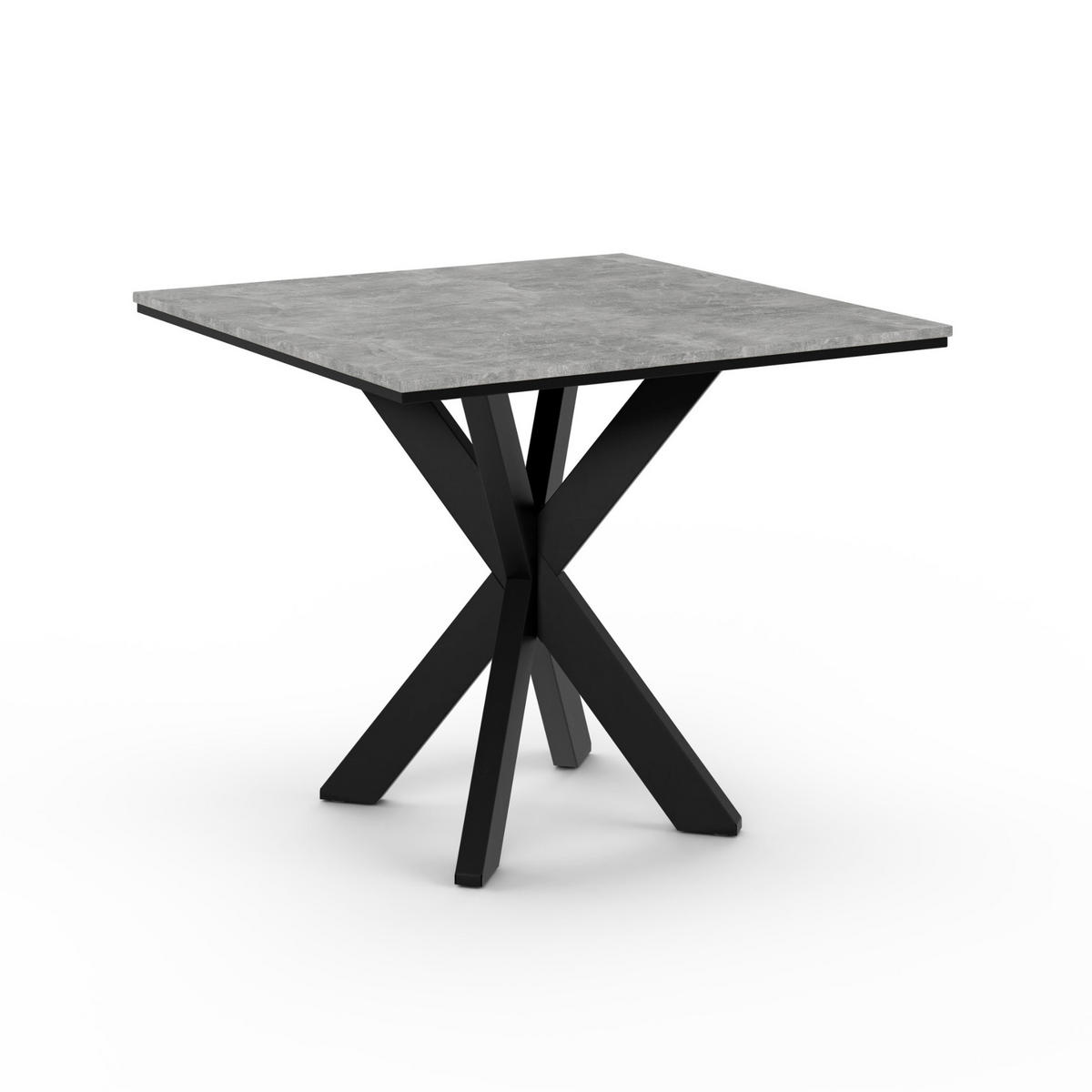 ESSTISCH Grau Betonoptik 90x90 cm - Schwarz/Grau, Holzwerkstoff (90/90/76.5cm) - PROSPERO