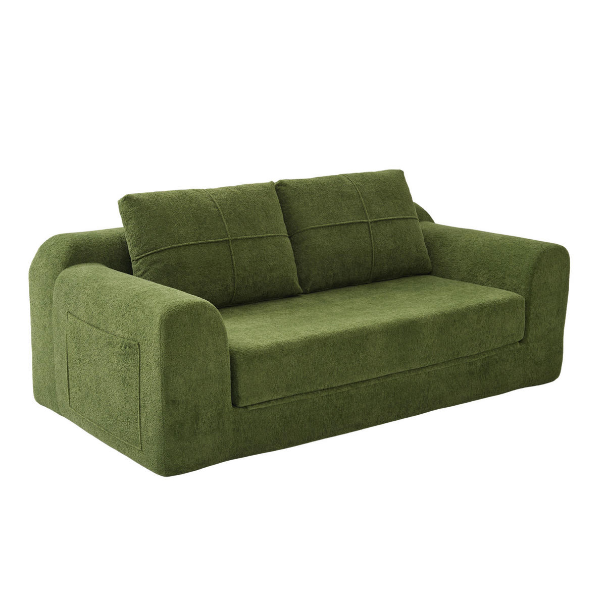 SCHLAFSOFA 2-in-1 klappbar 179 x 95 x 79 cm Army Green - Grün, Holzwerkstoff (178/61.5/76cm) - Meubliv