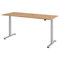 SCHREIBTISCH elektrisch XMST 80/200/74 cm in Wildeiche/Silberfarben - Wildeiche/Silberfarben, Holzwerkstoff (80/200/74cm) - bümö
