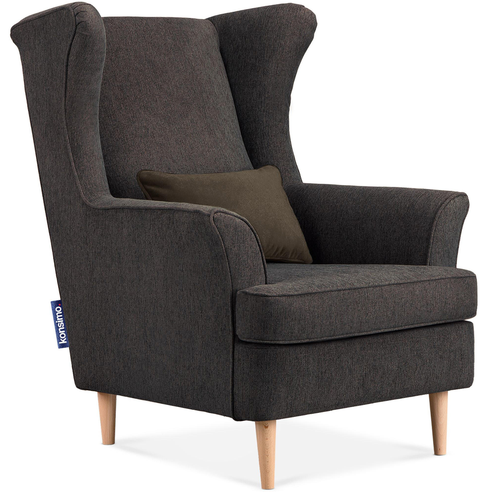 Konsimo® Ohrensessel Dunkelblau, Grün 82x108x80 cm