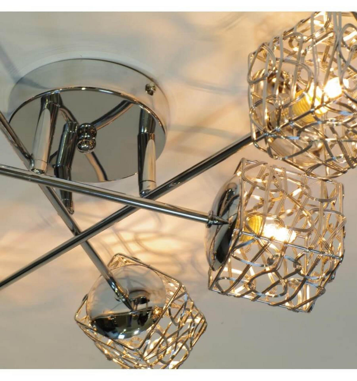 DECKENLEUCHTE APHYSE, Silber/Chrom, 55cm - Chromfarben, Metall (55/55/13cm) - KOSILUM