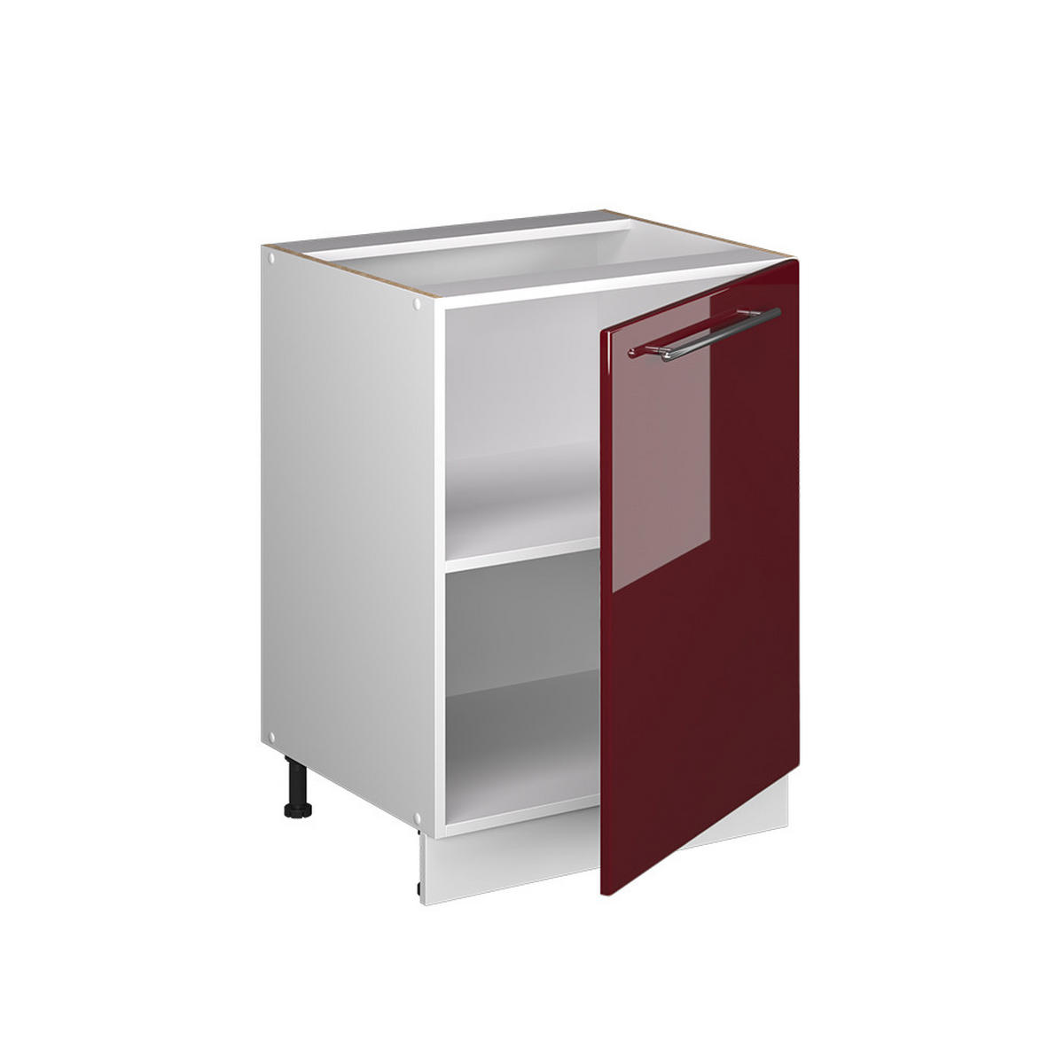 SPODNÍ SKŘÍŇKA KUCHYŇSKÉ LINKY Fame-Line, Bordó červená vysoký lesk/Bílá, 60 cm 1 dvířka s pracovní deskou - bílá/bordeaux, kompozitní dřevo (60/82/60cm) - Vicco