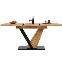 ESSTISCH 120/75/75,5 cm Holzfarben aus MDF und Metall mit Ausziehfunktion - Naturfarben, Holzwerkstoff (160/70/75.5cm) - OKMYHOME