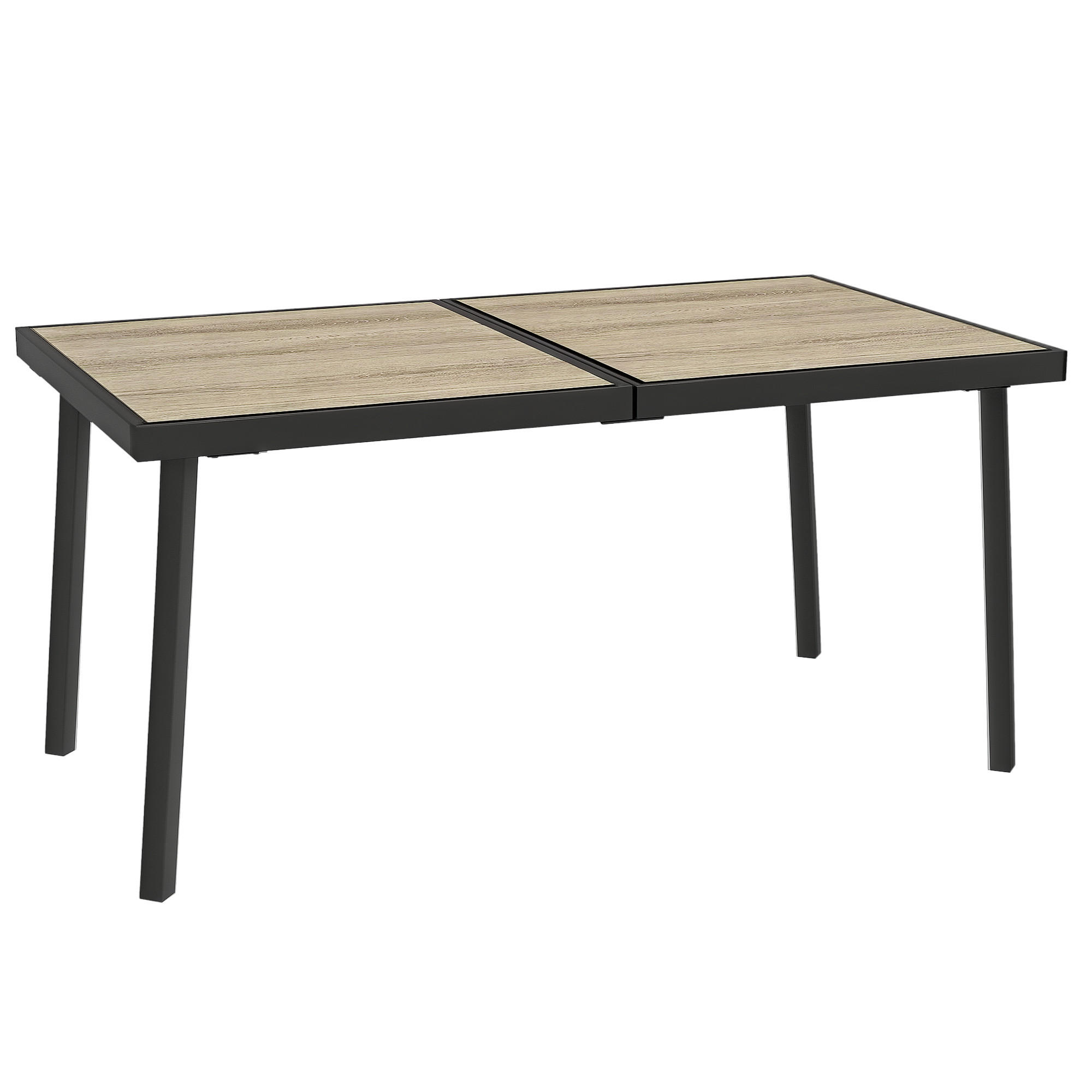 GARTENTISCH DE-07256 für 6 Personen mit Holzoptik Grau - Grau, Kunststoff/Metall (145/85/72cm) - ComfortXL