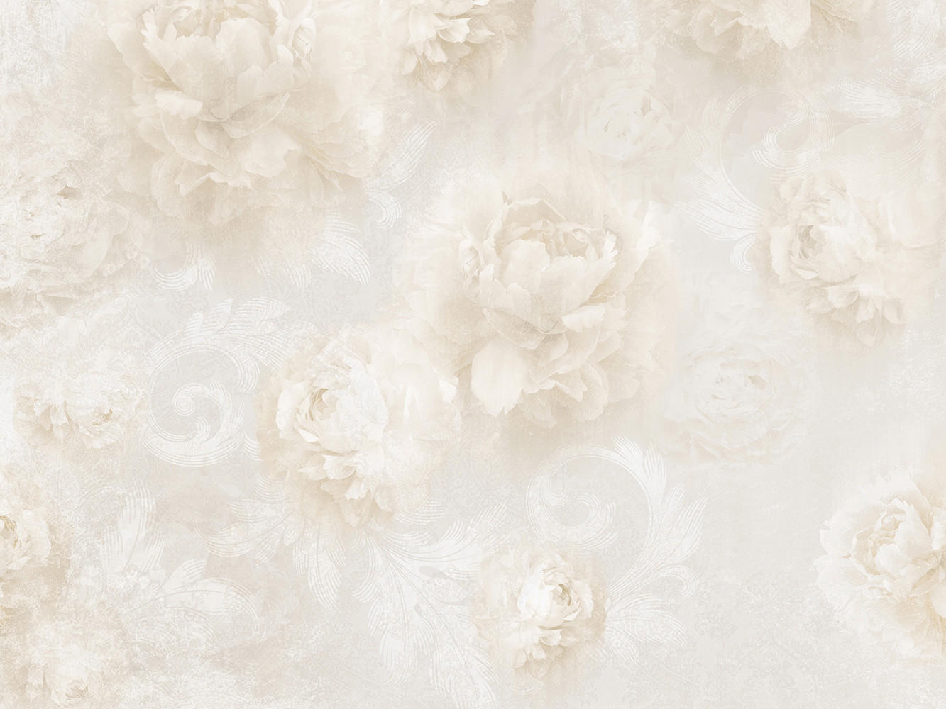 FOTOTAPETE Blumen 375 x 270 cm - Beige, Papier (375/270cm) - Sanders & Sanders