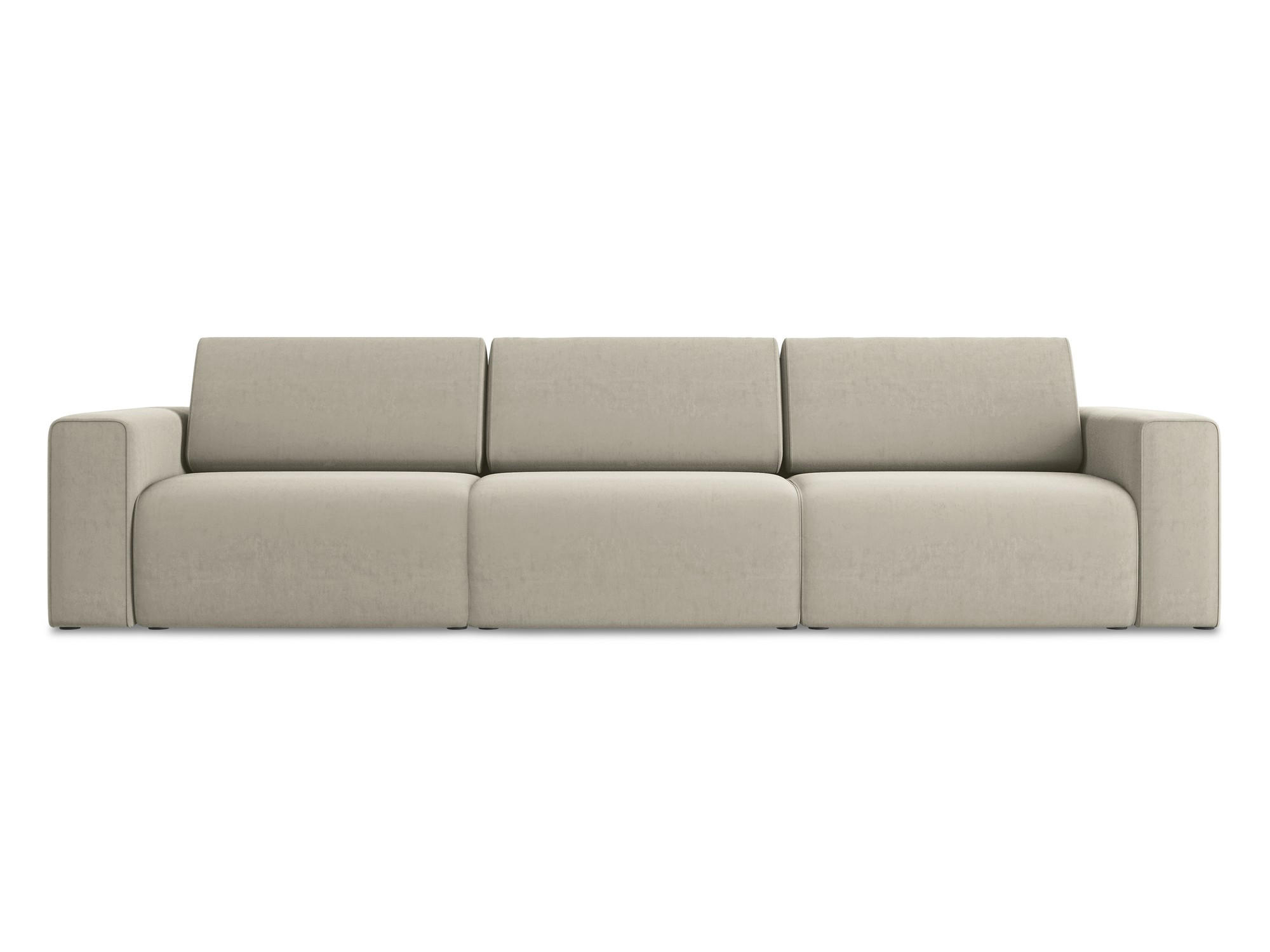 4-SITZER-SOFA Samt Stoff Creme - Perlmutt/Lila, Kunststoff/Textil (314/80/103cm) - Makamii