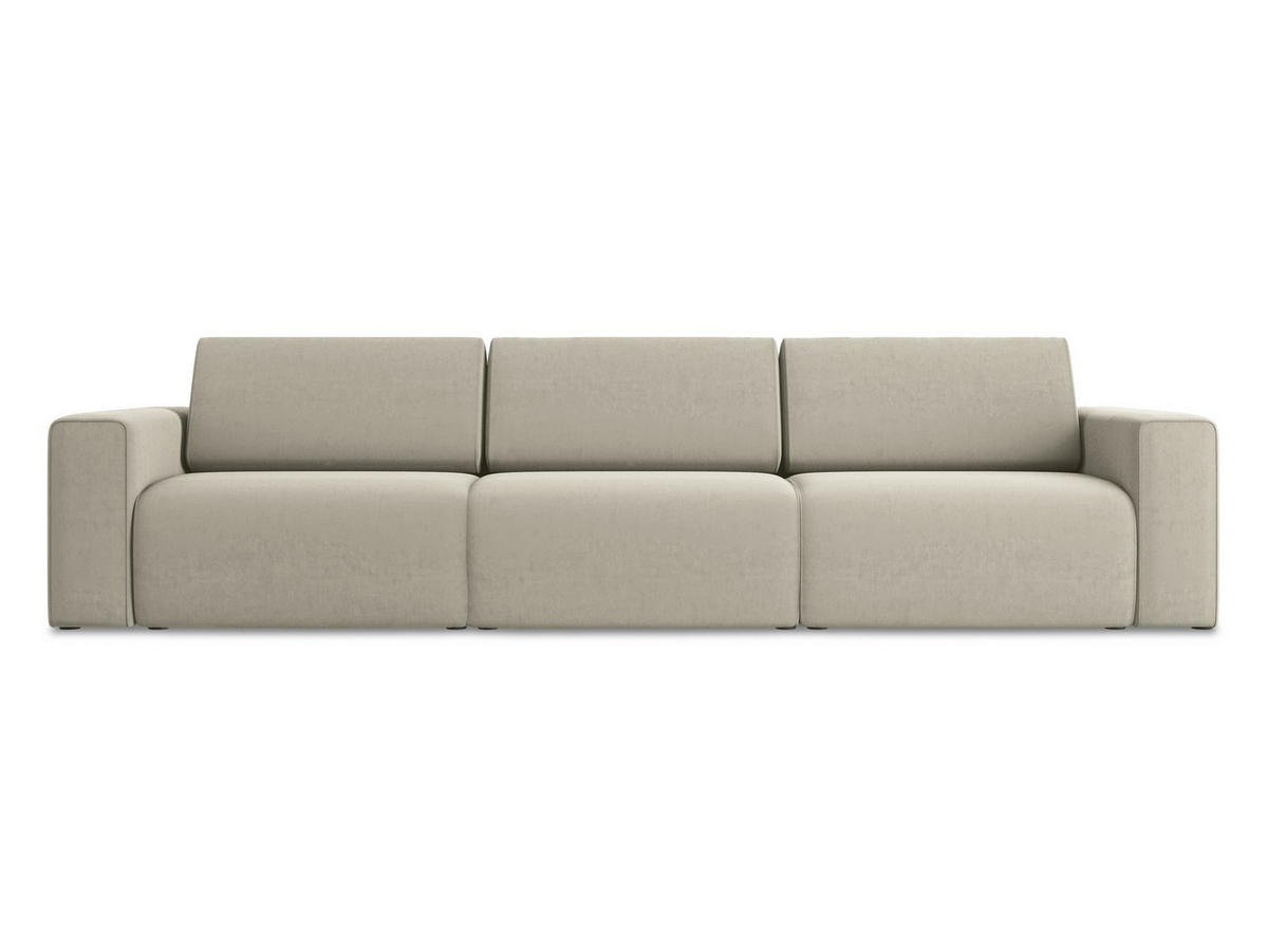 4-SITZER-SOFA Samt Stoff Creme - Perlmutt/Lila, Kunststoff/Textil (314/80/103cm) - Makamii