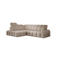 ECKSOFA TOLLO Anthology-stoff L-form 302x217x105 cm beige - Beige, Holz/Textil (302/217cm) - DomoHome