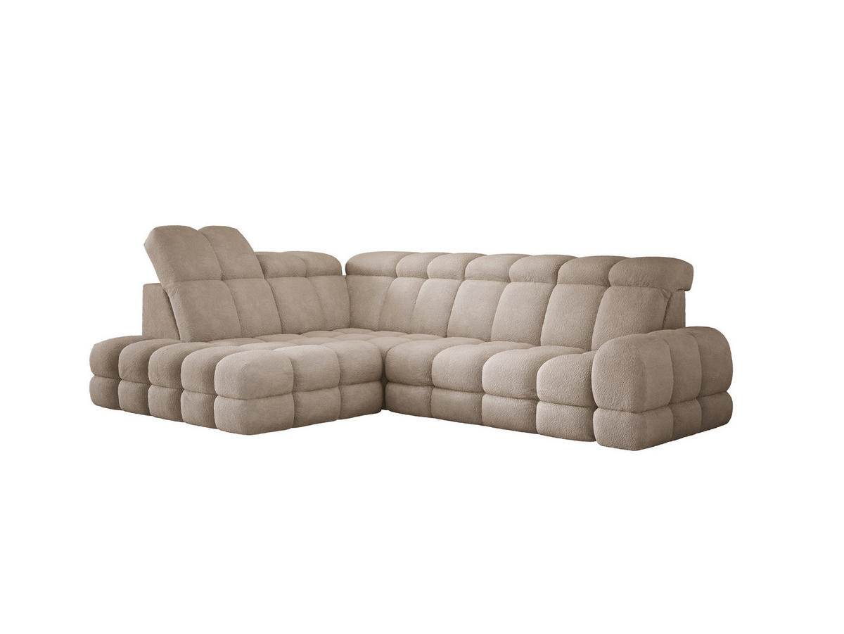 ECKSOFA TOLLO Anthology-stoff L-form 302x217x105 cm beige - Beige, Holz/Textil (302/217cm) - DomoHome