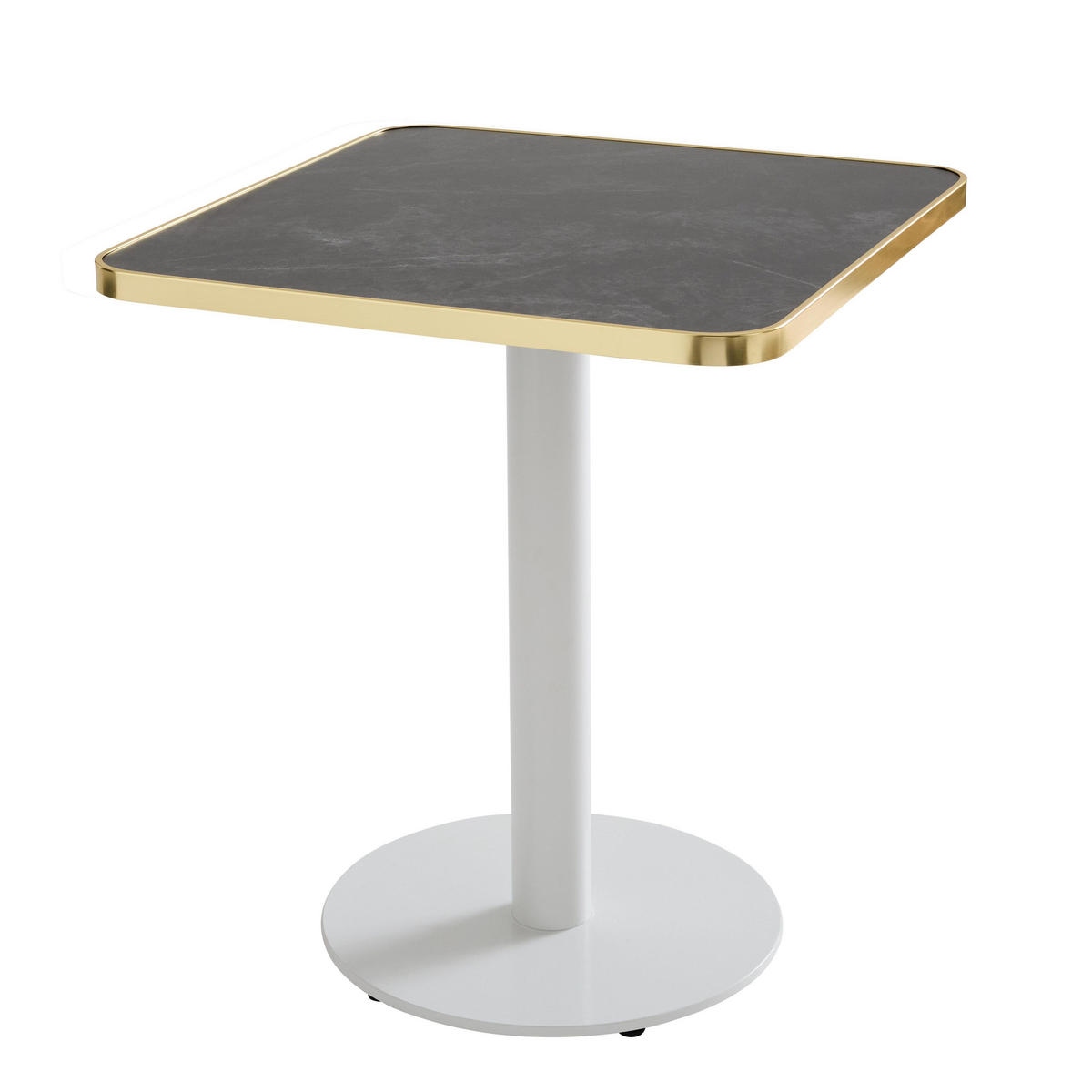TISCHPLATTE quadratischer 60 cm, Schwarz - Goldfarben/Schwarz, Holz (60/2.5/60cm) - Oviala