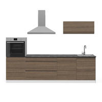 KUHINJSKI BLOK R-Line, Tobak in oreh/Bela, 280 cm delovna plošča Satin - barva oreha/bela, leseni material (280/143/60cm) - Vicco