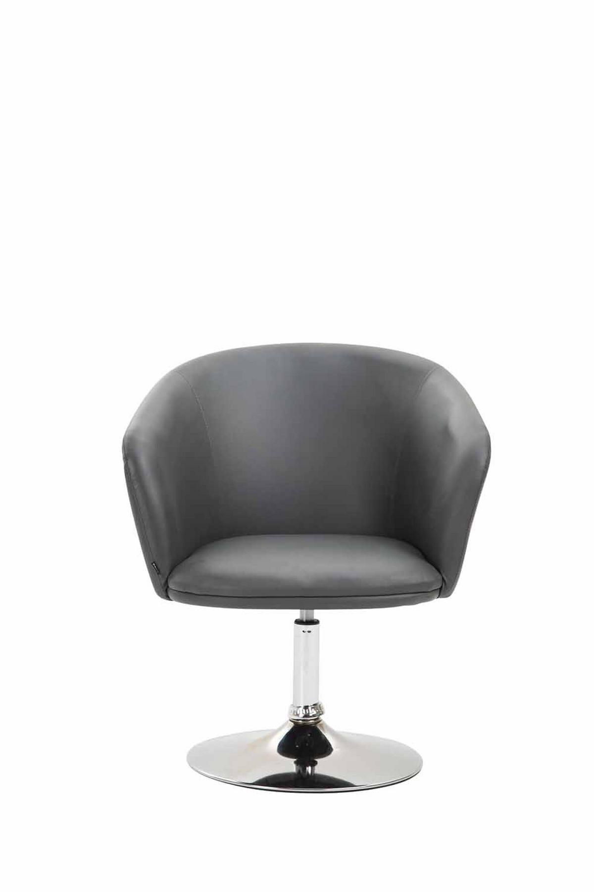 DREHSTUHL Lederlook grau - Chromfarben/Grau, Textil/Metall (66/81/61cm) - CLP