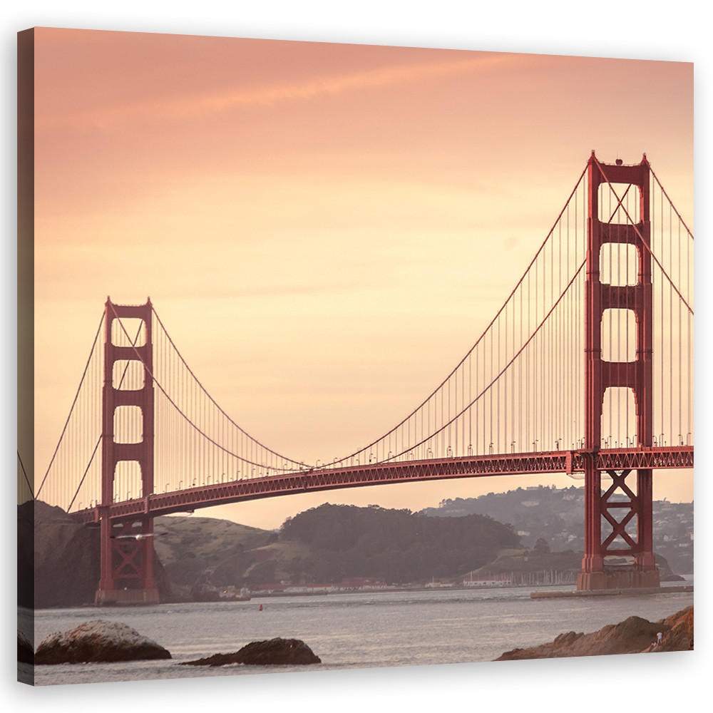 WANDBILD städte und architektur orange - Orange, Textil (50/50cm) - Feeby