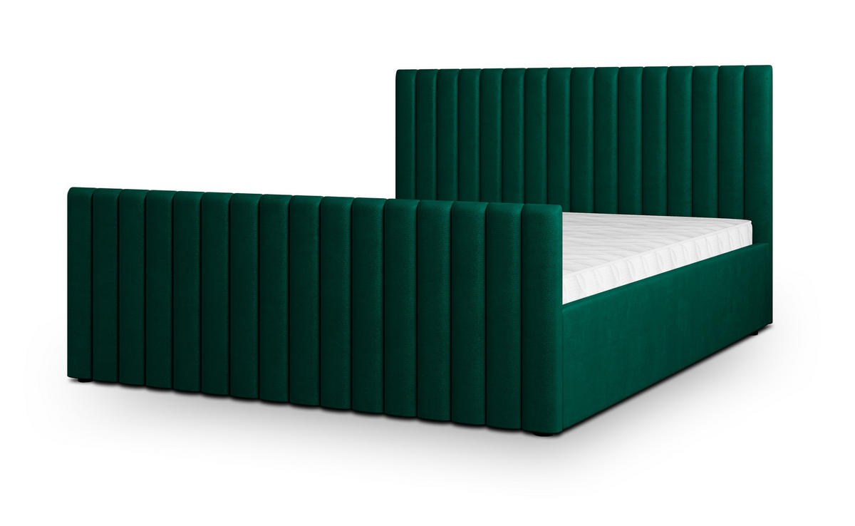 POLSTERBETT CANOVA 160x200 cm mit Bettkästen - Grün - Grün, Holz (160/200cm) - MASSENO