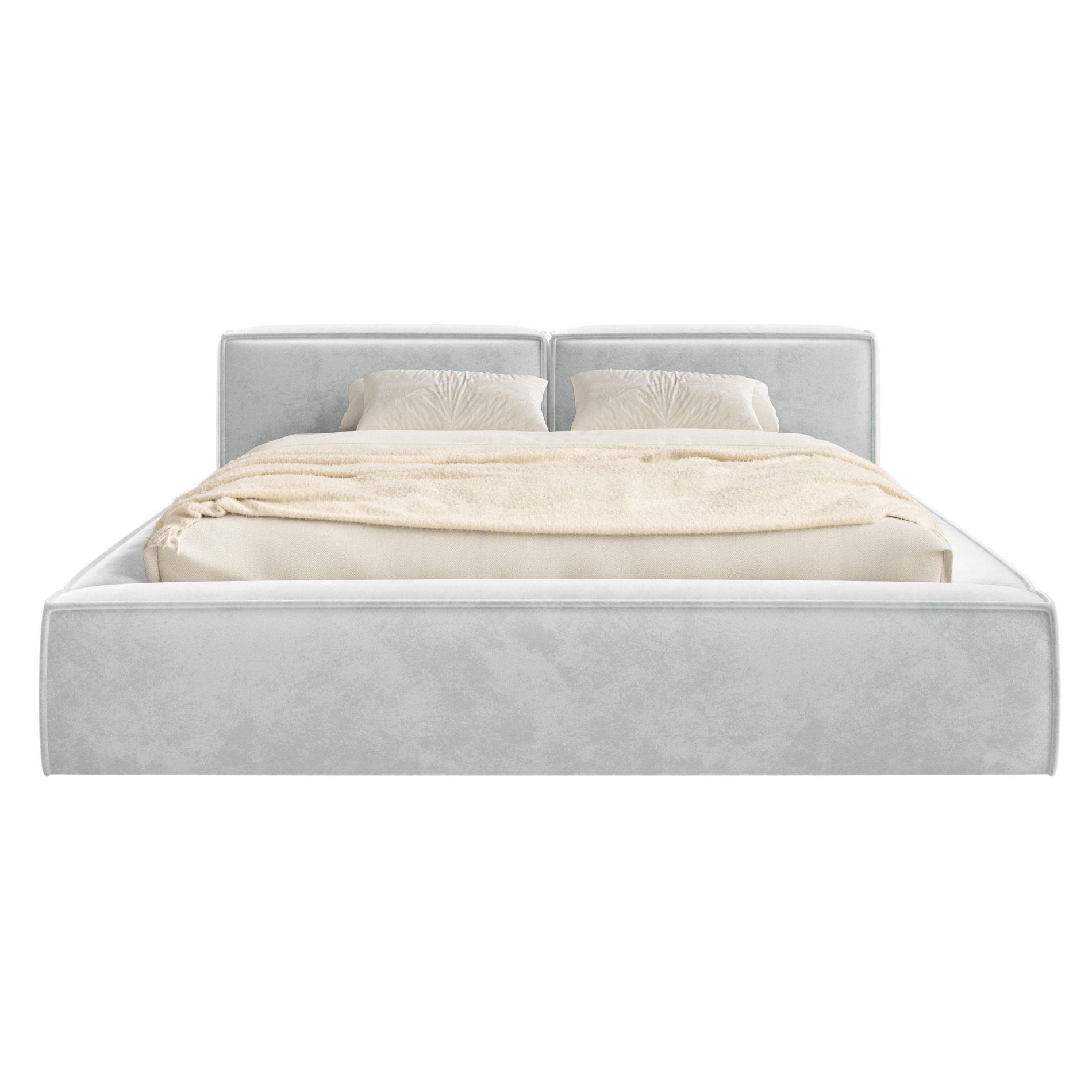 POLSTERBETT Tilves Slim Hellgrau 180x200 cm - Hellgrau/Schwarz, Kunststoff/Textil (180/200cm) - Selsey