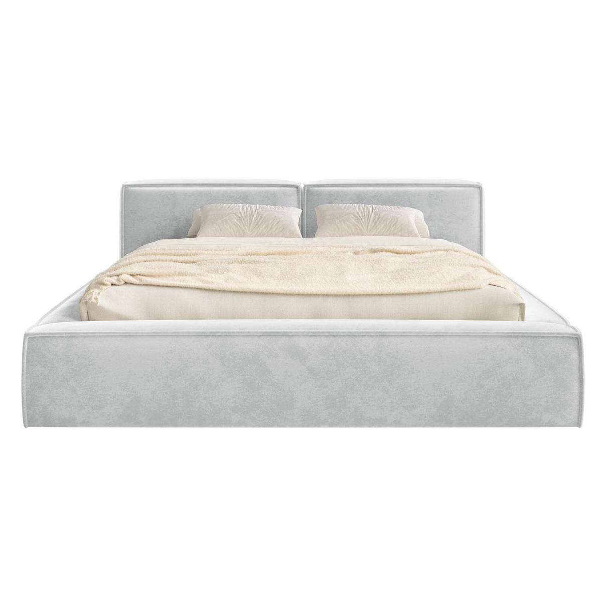 POLSTERBETT Tilves Slim Hellgrau 180x200 cm - Hellgrau/Schwarz, Kunststoff/Textil (180/200cm) - Selsey