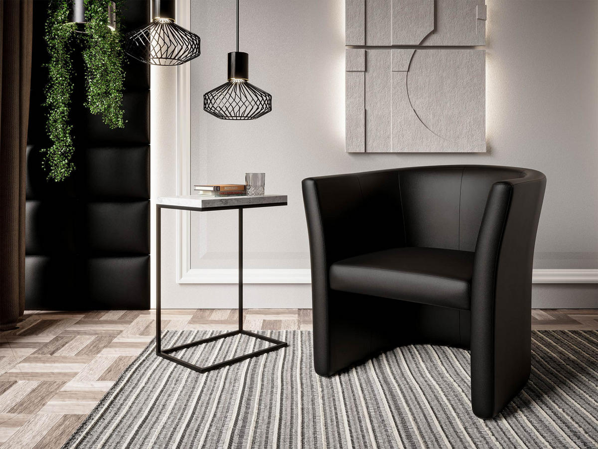 SESSEL Cuba - Schwarz, Holzwerkstoff/Kunststoff (55/74/50cm) - MIRJAN24