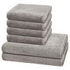FROTTIERSET Pure 6-teilig - Grau, Textil (50/100cm) - Cawö