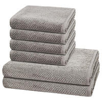 FROTTIERSET Pure 6-teilig - Grau, Textil (50/100cm) - Cawö