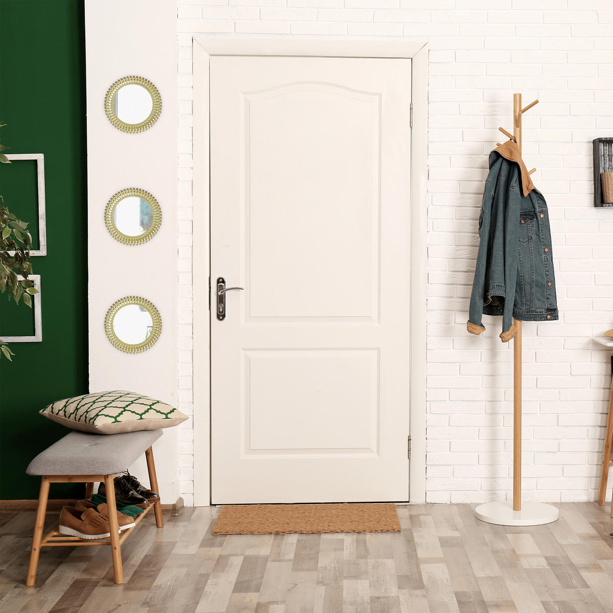 3XZRKADLÁ - zlatá, plast/sklo (25/25/2cm) - Relaxdays