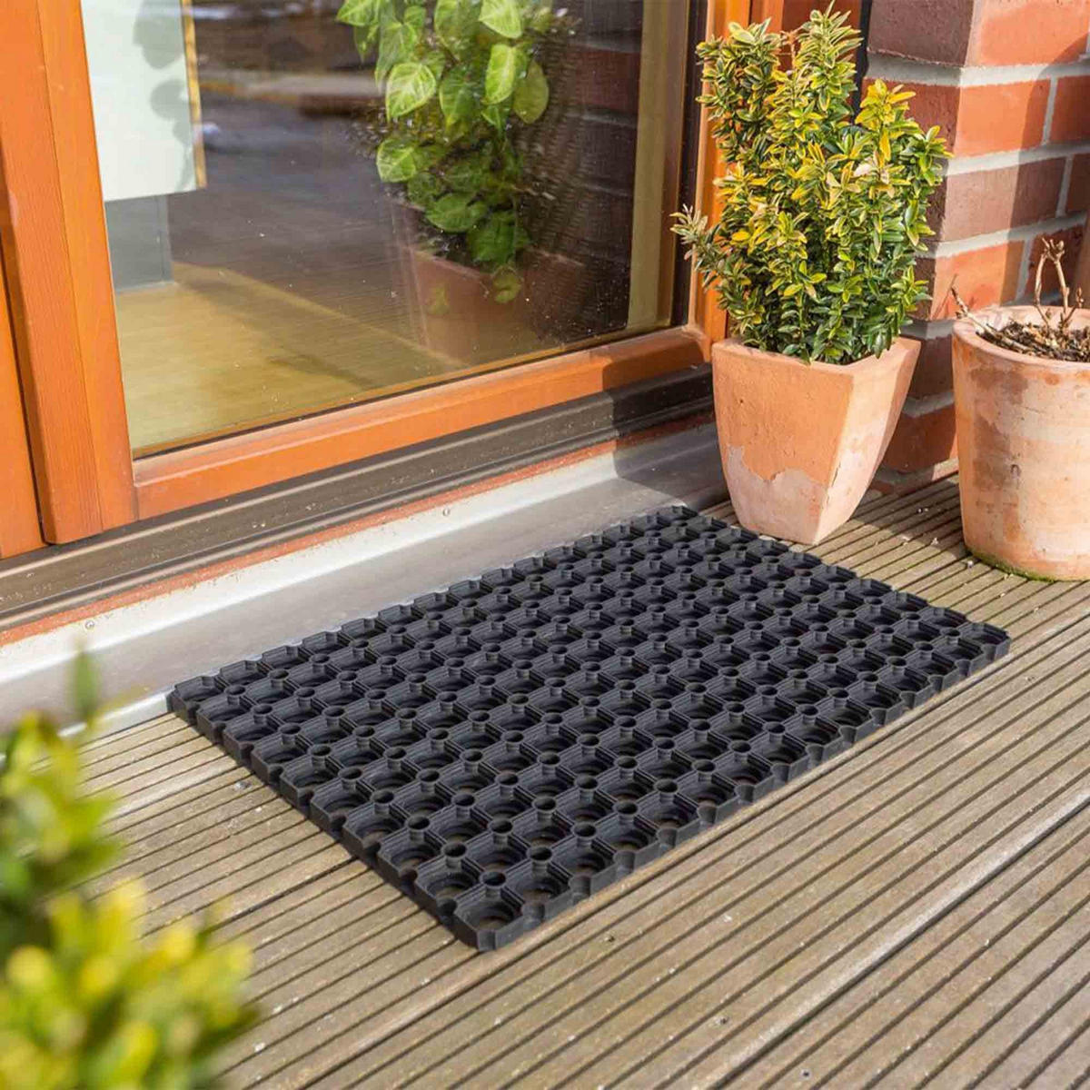 FUSSMATTE AUßEN QUADRO LIGHT - Schwarz, Textil (60/80cm) - Astra