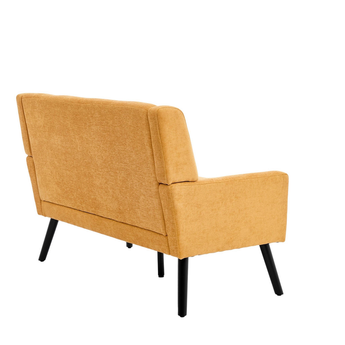 2-SITZER-SOFA Massivholz,dicke Schaumfüllung,Leinenstoff,Gelb - Gelb, Textil (119/88/75cm) - LVHOM