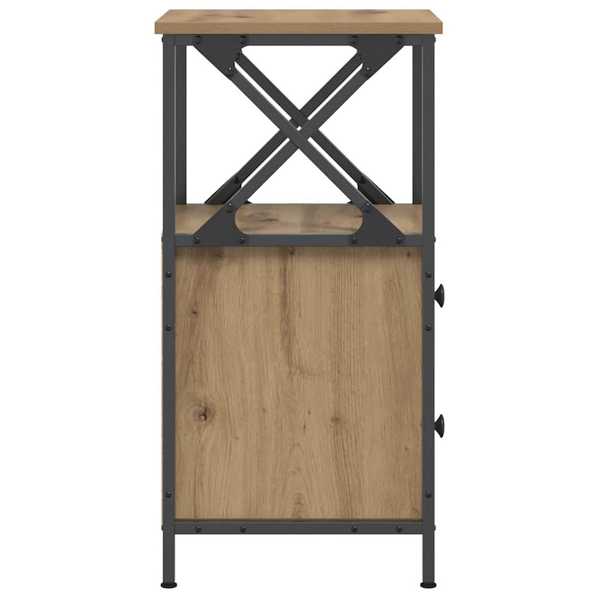 NACHTTISCH mit 2 Schubladen 34/35,5/70 cm aus Holzwerkstoff in Artisan-Eiche Dekor - Eiche Artisan, Holz (34/70/35.5cm) - vidaXL