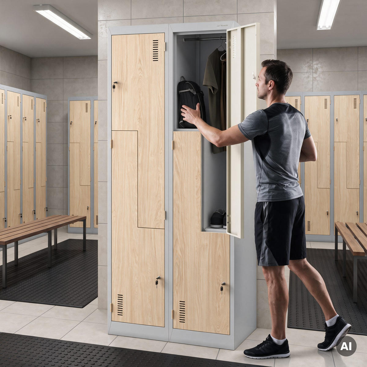 KLEIDERSCHRANK Typ L JULIA 185x80x45 cm - Grau/Sonoma Eiche, Metall (80/185/45cm) - Jan Nowak