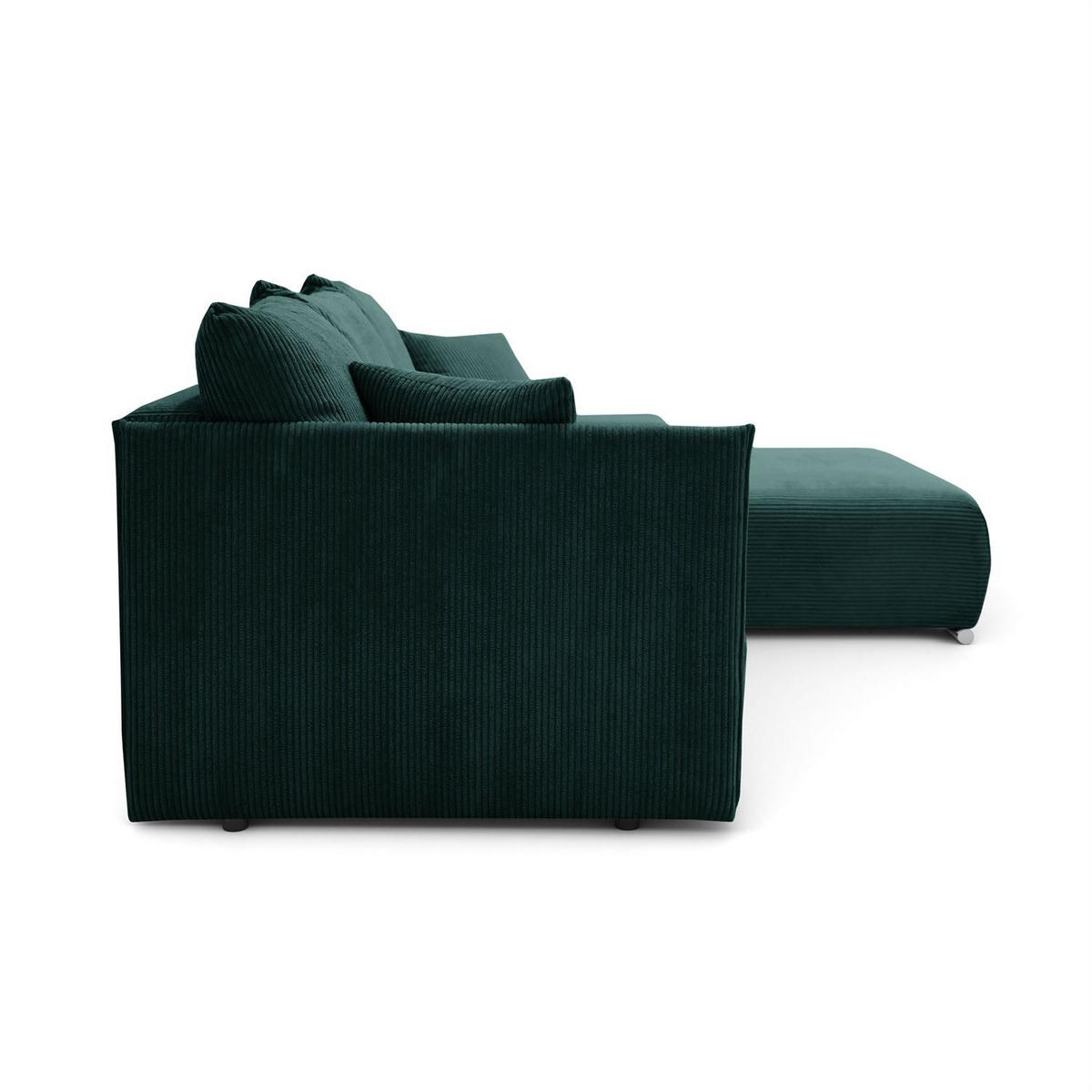 ECKSOFA LAVIO L mit Schlaffunktion und Bettzeugkasten Rechte - Grün, Textil (246/188cm) - Lookway